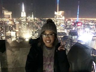 Selfie at night on top of the Rockefeller center