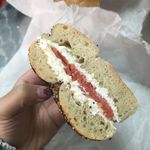 Lox and cream cheese bagel