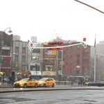 Welcome to Chinatown sign in the snow