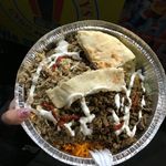 Rice plate from Halal Guys cart