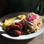 Dominican breakfast plate