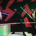 Display of Darth Maul and Jedi costumes