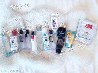 Collection of skincare products