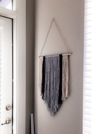 Handmade wall hanging made out of yarn