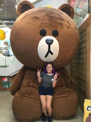 Me with a giant bear from Line Friends